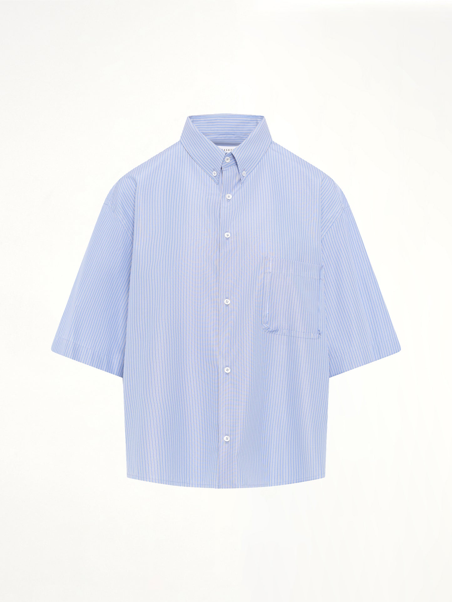 Stripe Short Sleeve Shirt in Blue/Khaki