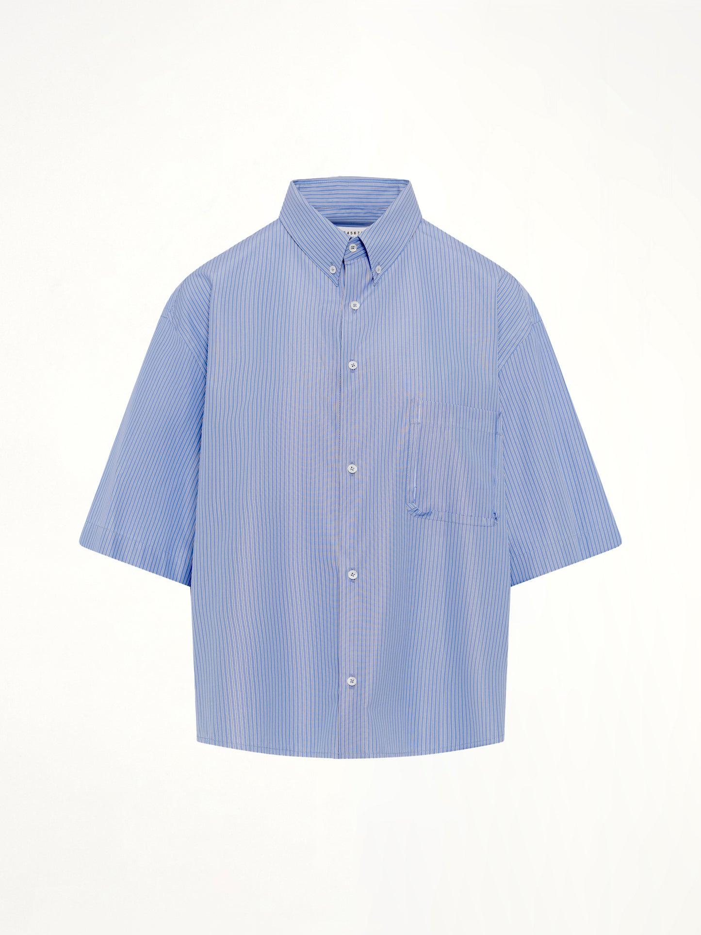 Stripe Short Sleeve Shirt in Blue/Khaki