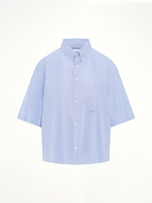 Stripe Short Sleeve Shirt in Blue/Khaki