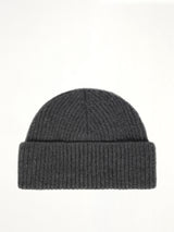 Beanie With Contrasted Ami De Coeur in Grey
