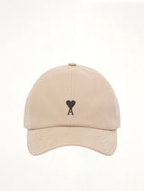 Red Ami De Coeur Embroidery Cap in Beige Taupe