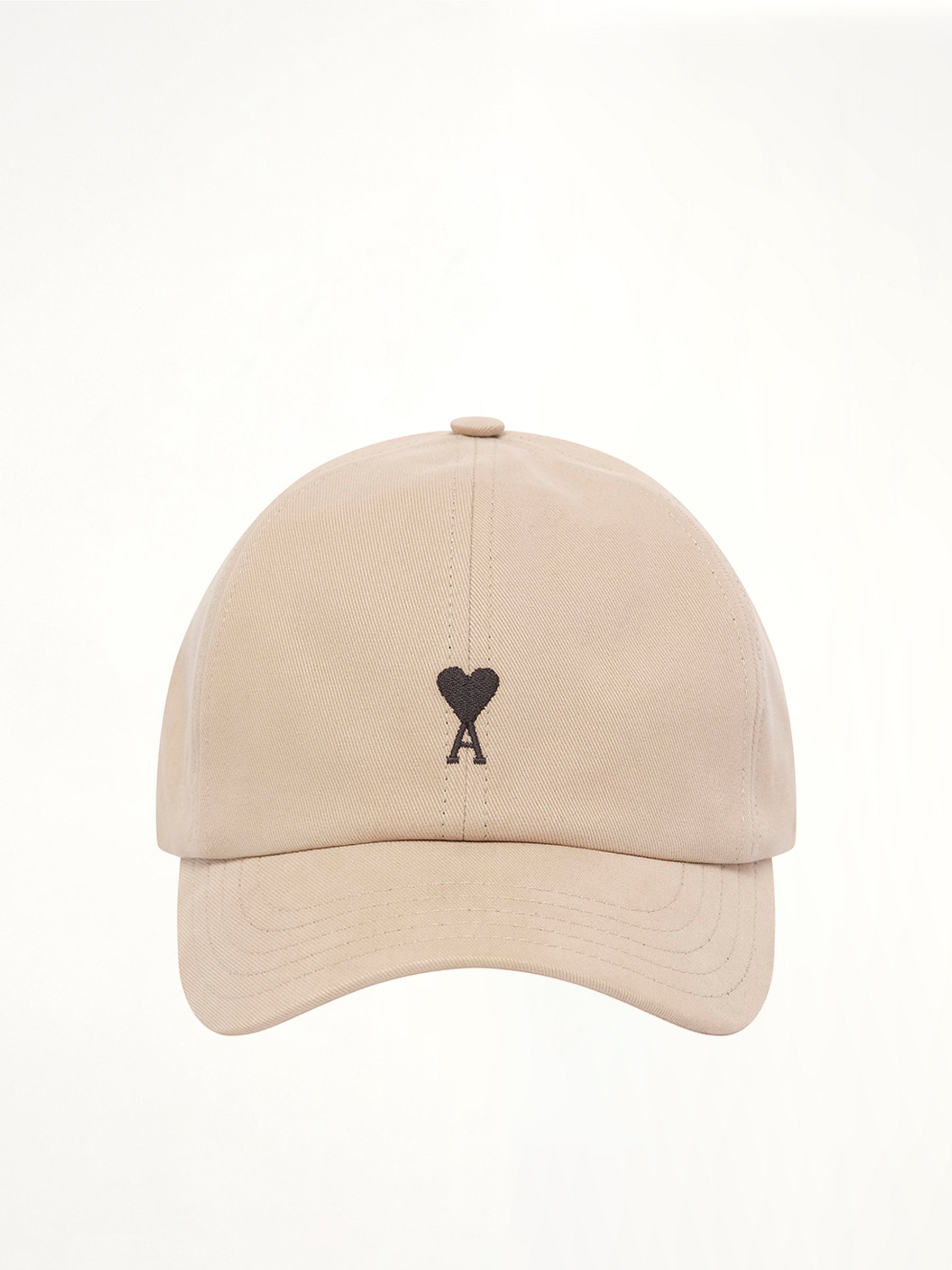 Red Ami De Coeur Embroidery Cap in Beige Taupe