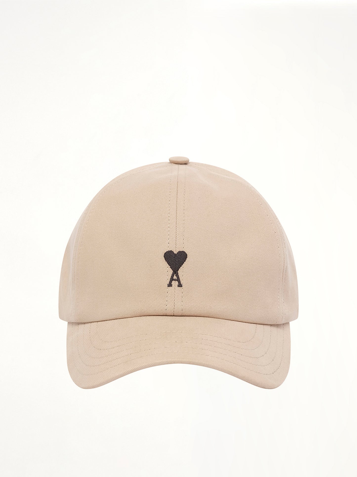 Red Ami De Coeur Embroidery Cap in Beige Taupe