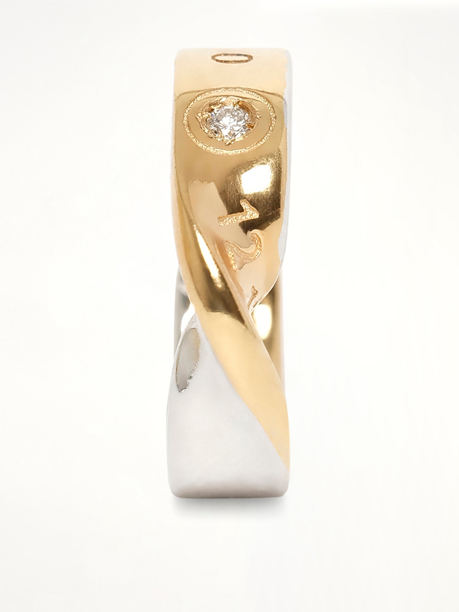 Lab-Grown Diamond Numbers Earcuff 4mm in Gold Coated Silver