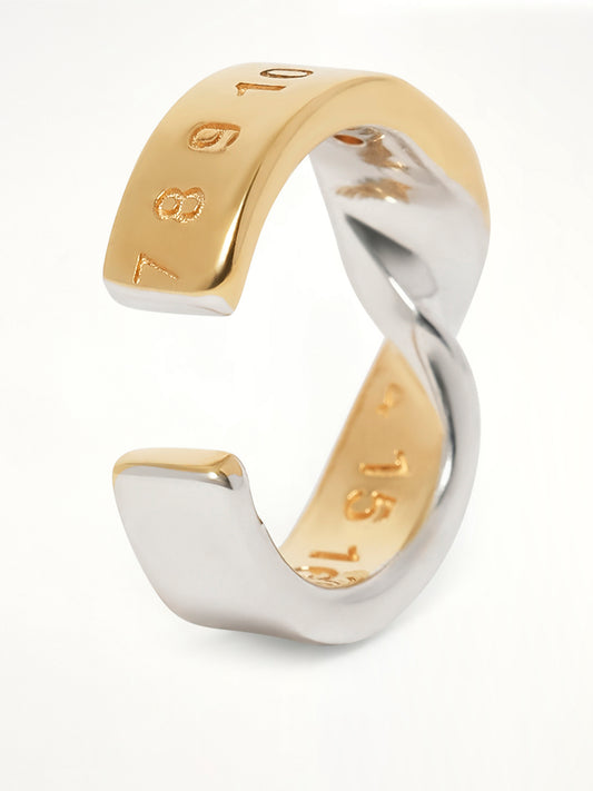 Lab-Grown Diamond Numbers Earcuff 4mm in Gold Coated Silver