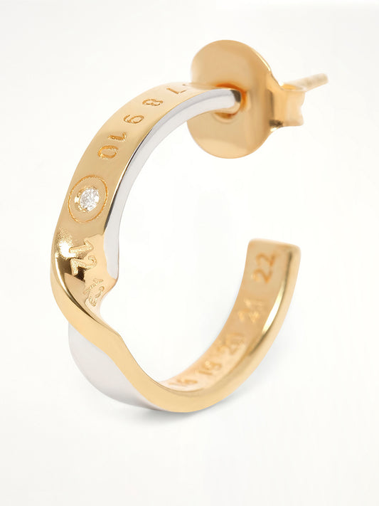 Lab-Grown Diamond Numbers Earrings 4mm in Gold Coated Silver