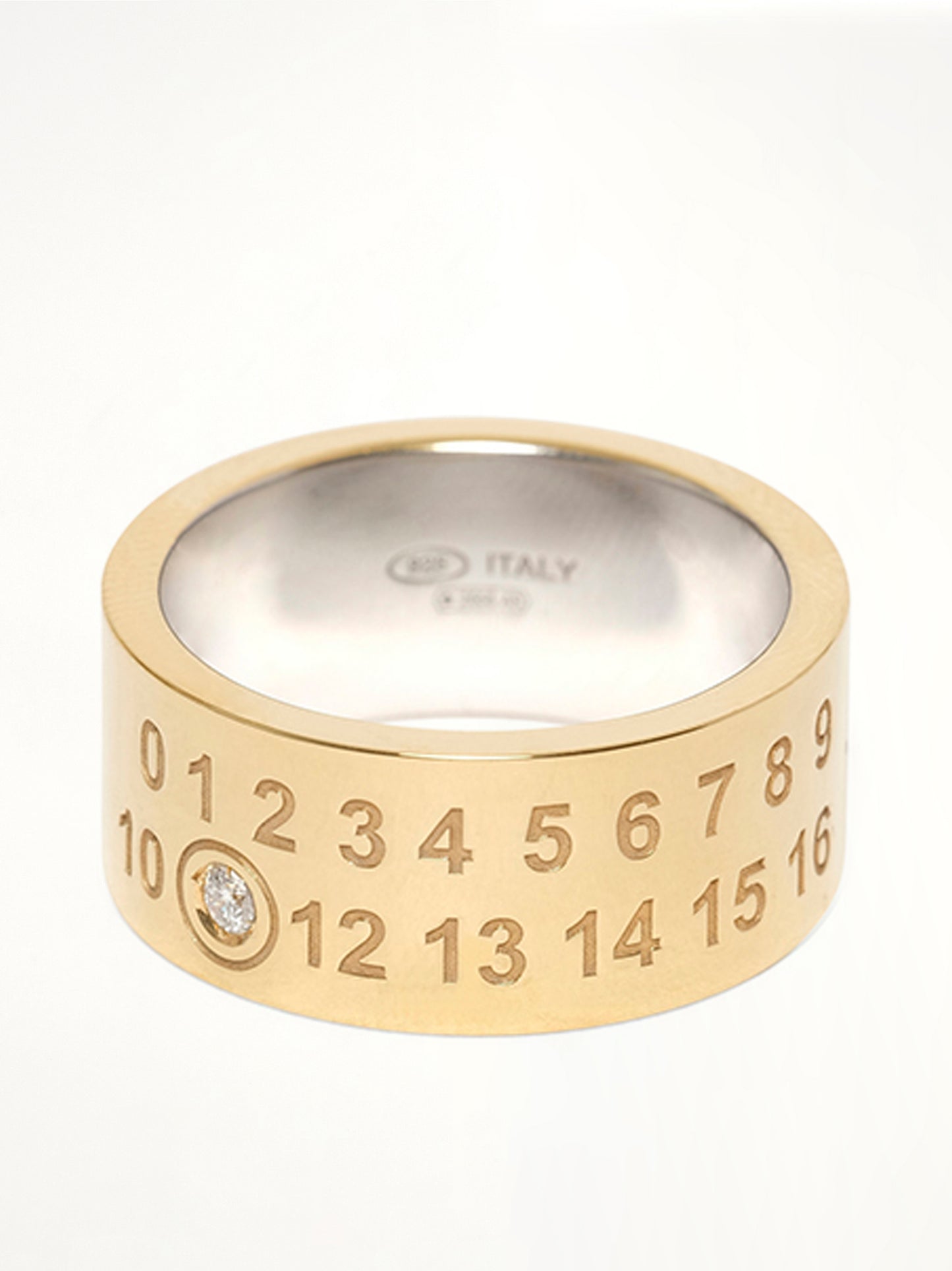 Lab-Grown Diamond Number Ring 10mm in Gold Coated Silver