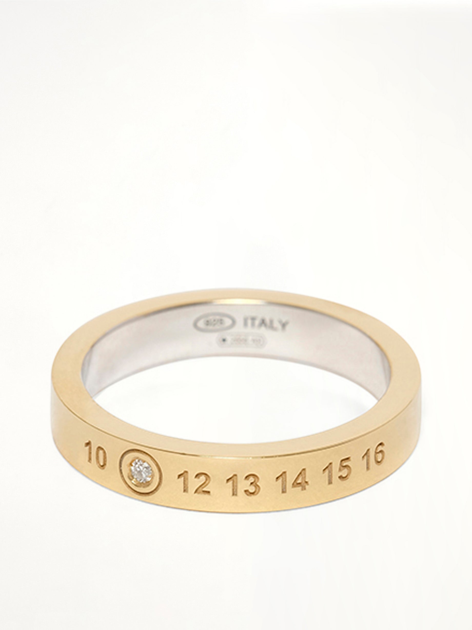 Lab-Grown Diamond Number Ring 4mm in Gold Coated Silver