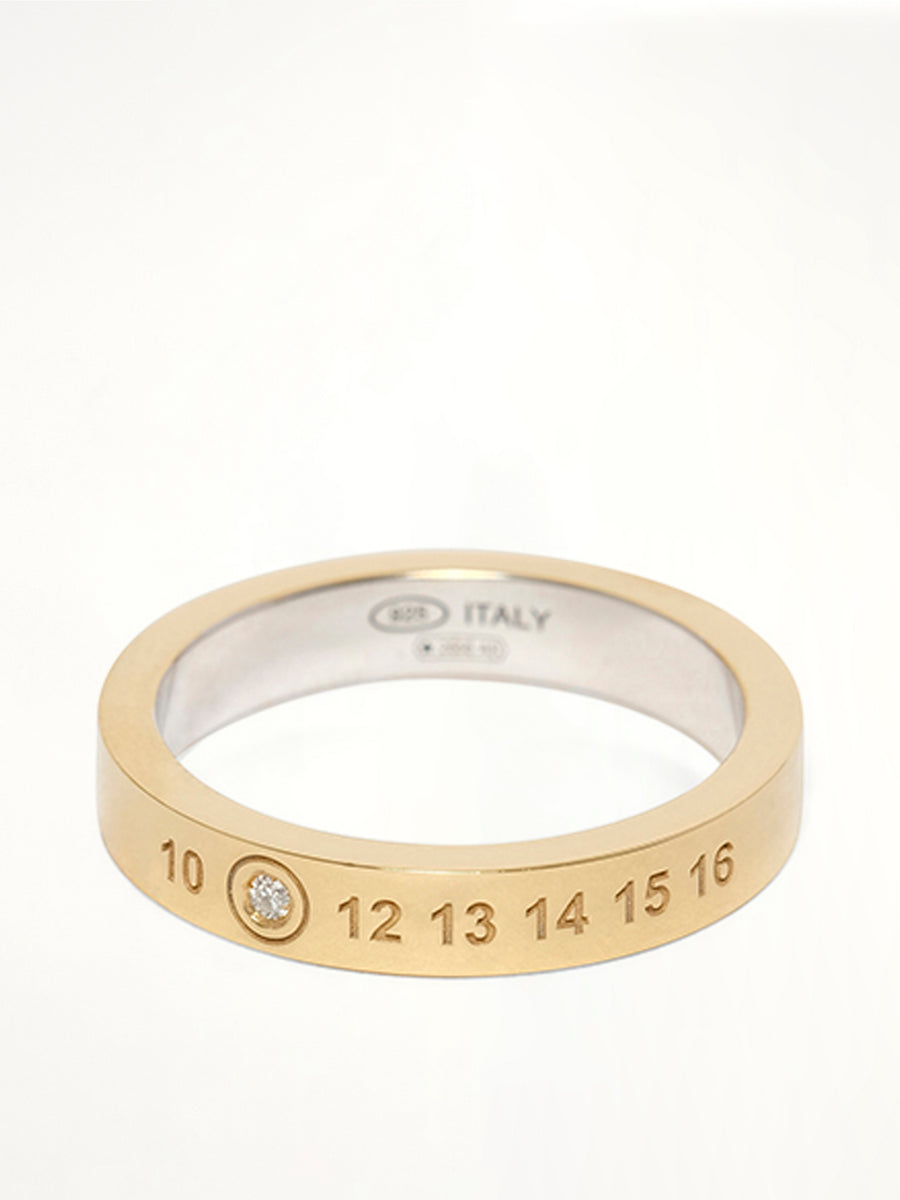 Lab-Grown Diamond Number Ring 4mm in Gold Coated Silver