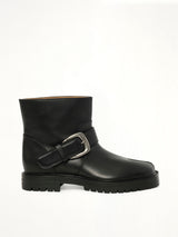 Tabi County Buckle Ankle Boots in Black Side View | MAISON MARGIELA