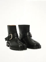 Tabi County Buckle Ankle Boots in Black Front View | MAISON MARGIELA