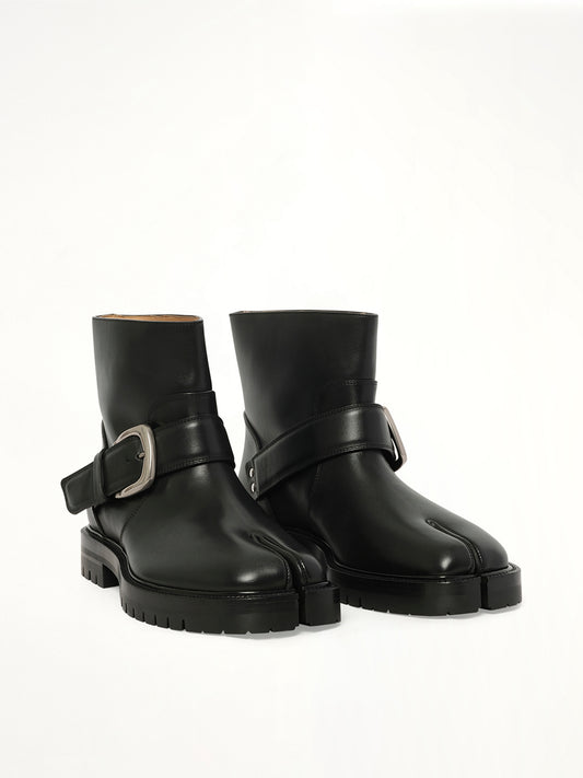 Tabi County Buckle Ankle Boots in Black