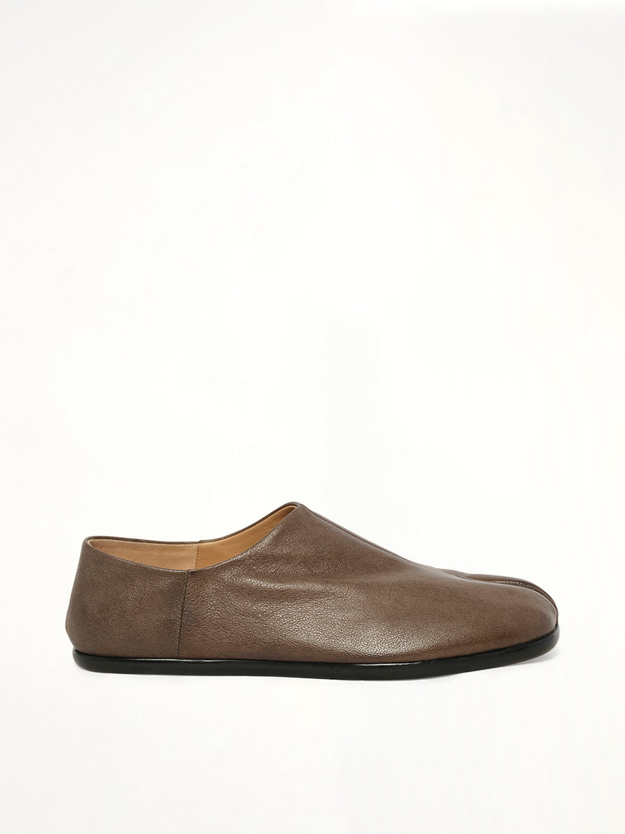 Tabi Babouche in Cold Brown Side View | MAISON MARGIELA