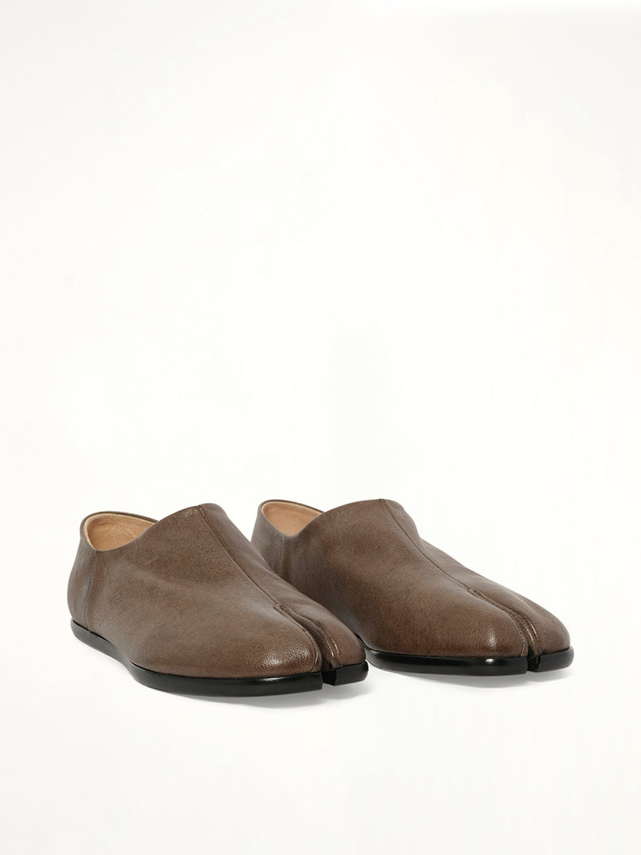 Tabi Babouche in Cold Brown Front View | MAISON MARGIELA