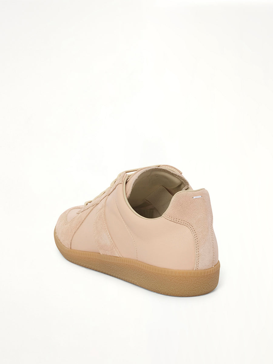 Replica Leather Sneaker in Almond Peach Back View | MAISON MARGIELA