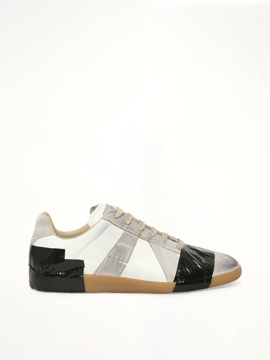 Replica Tape Sneaker in Off White/Black Side View | MAISON MARGIELA