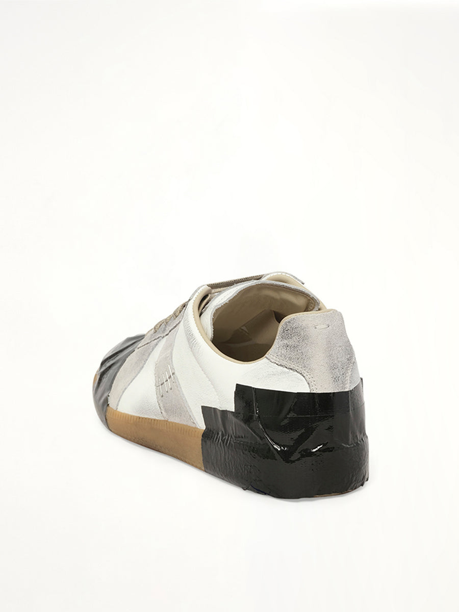 Replica Tape Sneaker in Off White/Black Back View | MAISON MARGIELA