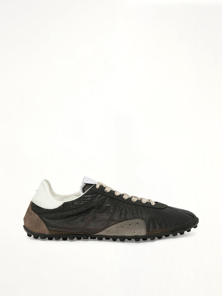 Sprinters Low Sneaker in Dusty Green/Black Side View | MAISON MARGIELA