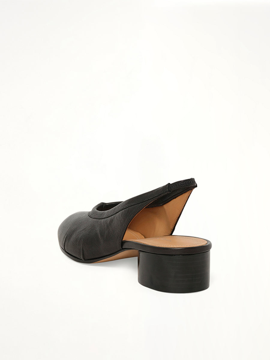 Tabi New Ballerina Slingback H30 in Black Back View | MAISON MARGIELA