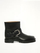 Tabi County Buckle Ankle Boots in Black Side View | MAISON MARGIELA