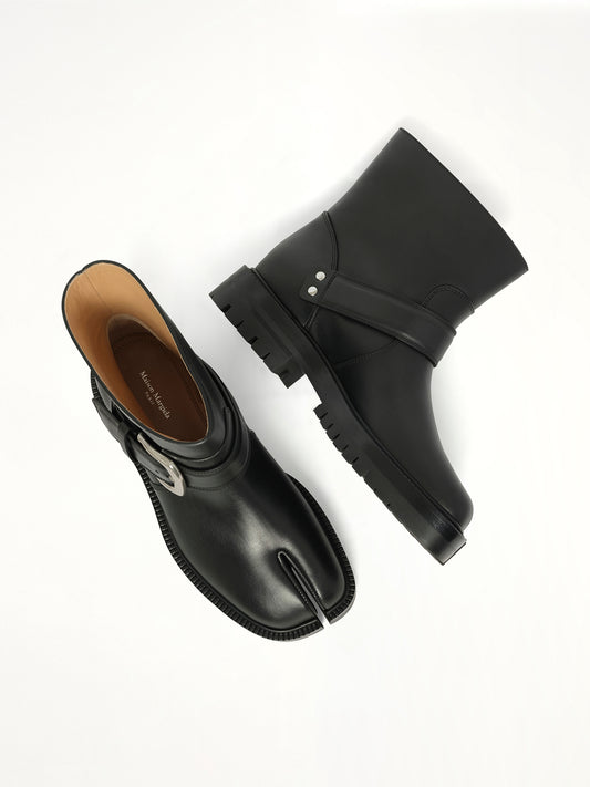 Tabi County Buckle Ankle Boots in Black