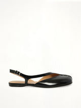Tabi Flat Slingback in Black Side View | MAISON MARGIELA