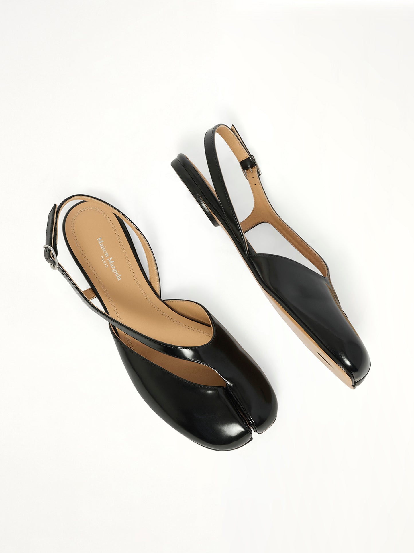 Tabi Flat Slingback in Black