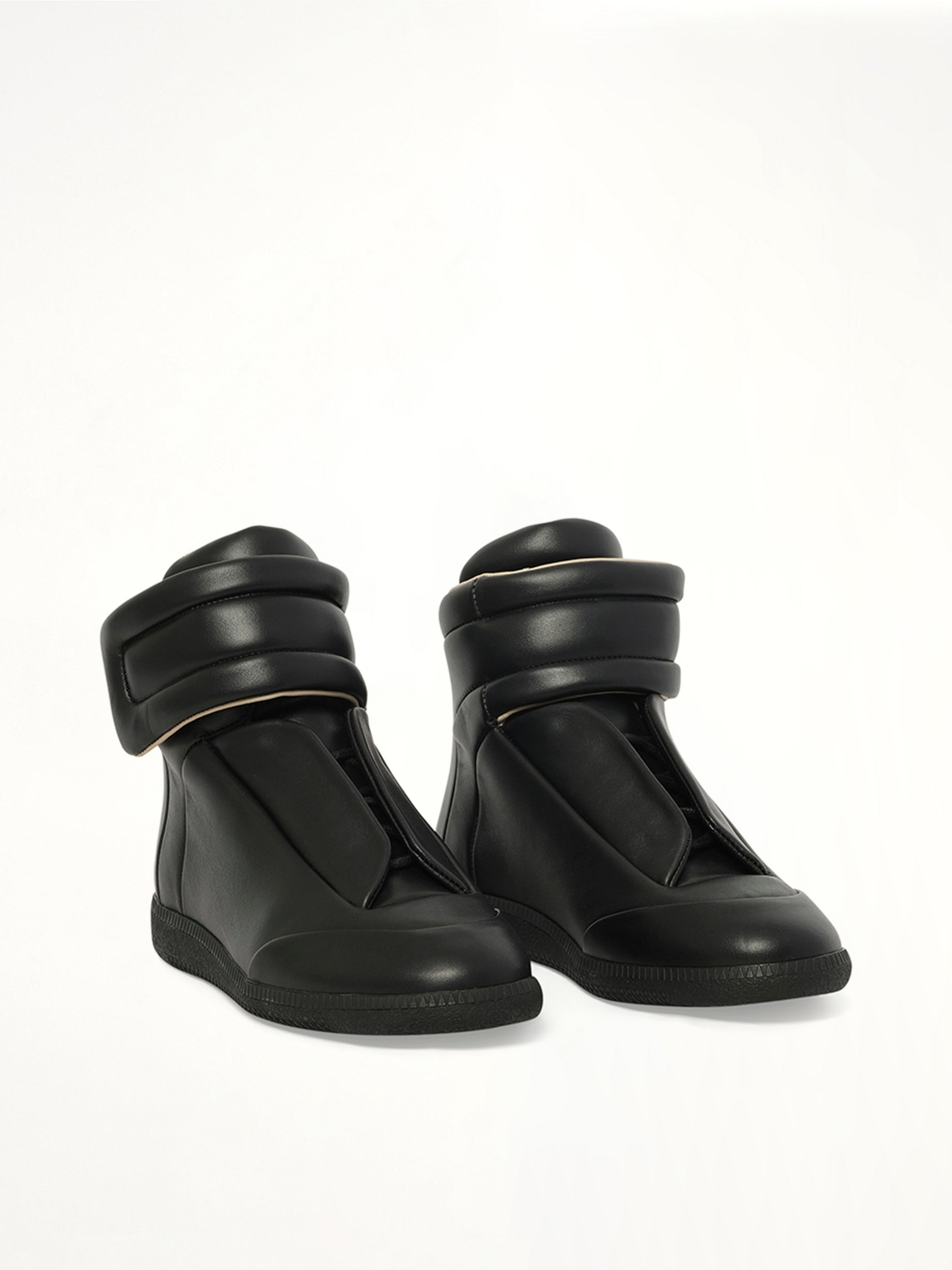 Future Mid-Top Sneaker in Black Front View | MAISON MARGIELA
