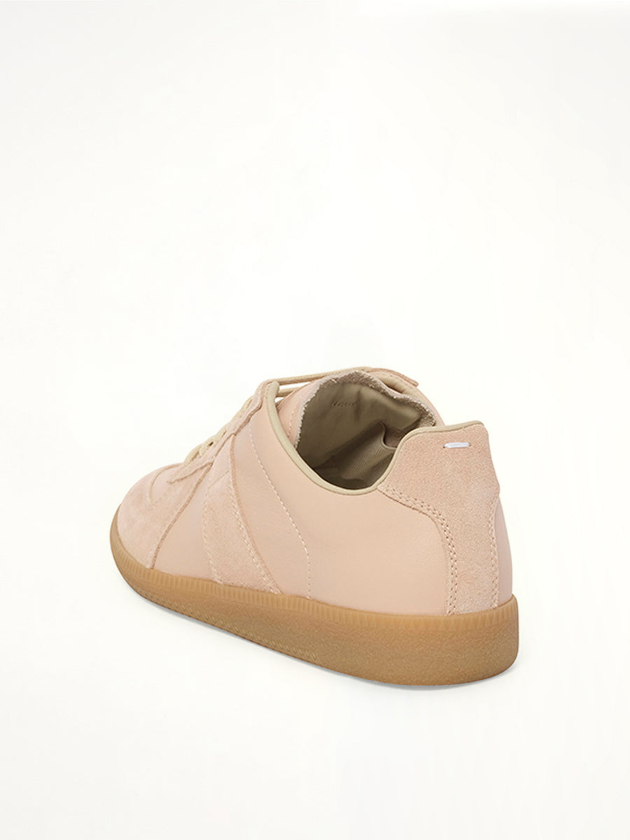 Replica Leather Sneaker in Almond Peach Back View | MAISON MARGIELA