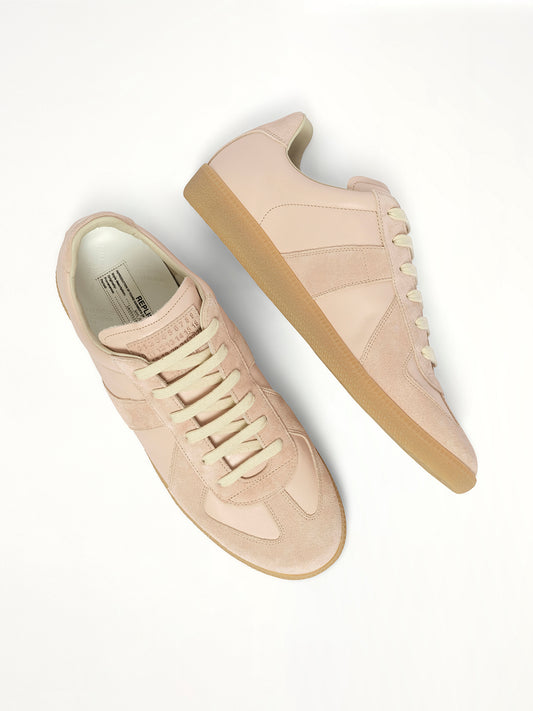 Replica Leather Sneaker in Almond Peach