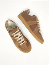 Replica Leather Sneaker in Emperador Top View | MAISON MARGIELA