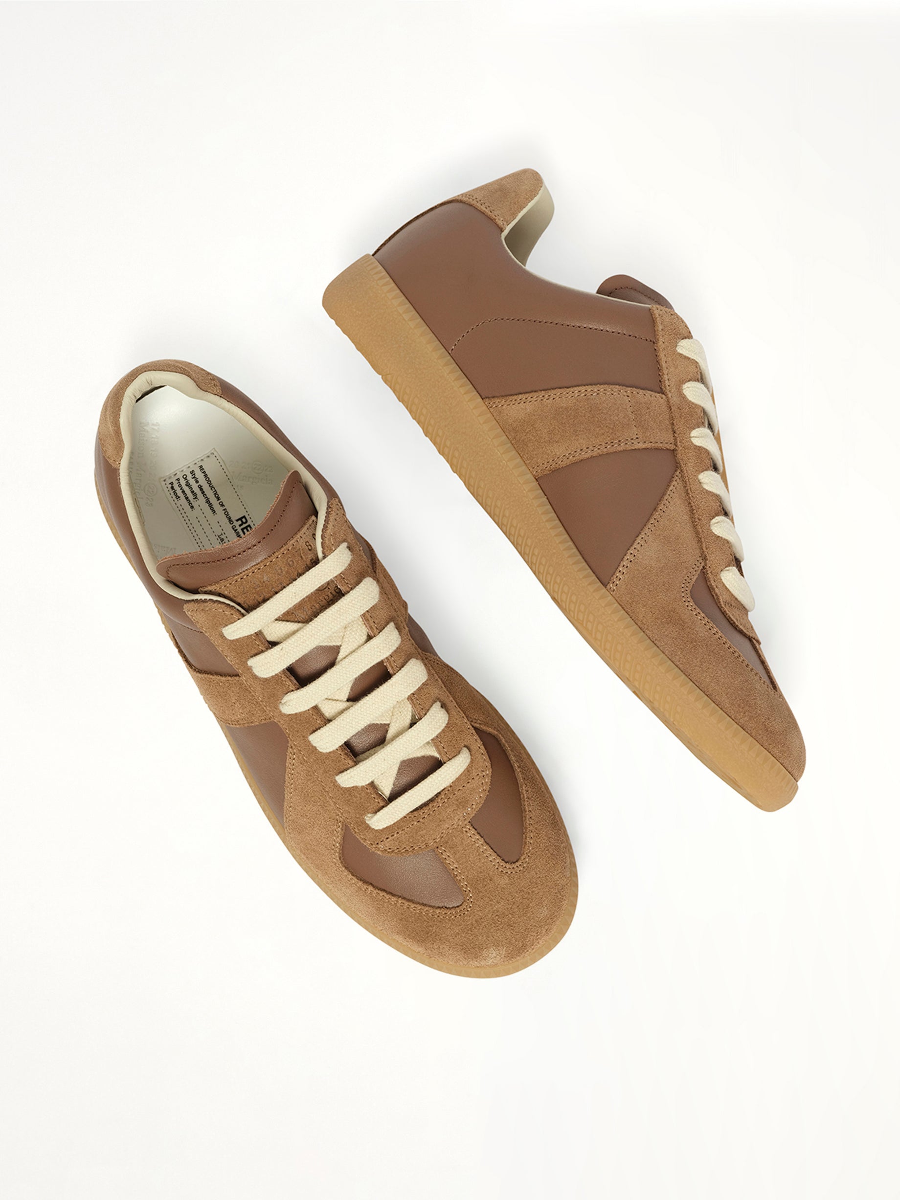 Replica Leather Sneaker in Emperador Top View | MAISON MARGIELA
