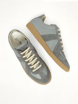 Replica Leather Sneaker in Ghost Grey Top View | MAISON MARGIELA