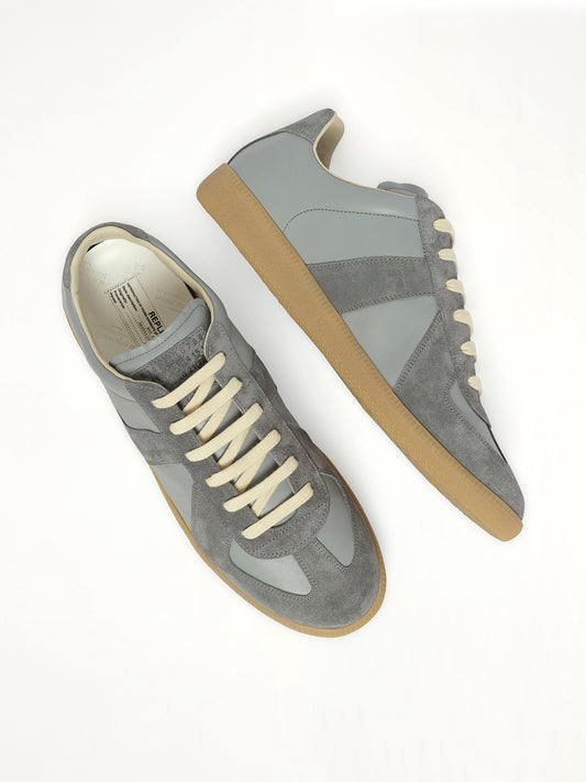Replica Leather Sneaker in Ghost Grey
