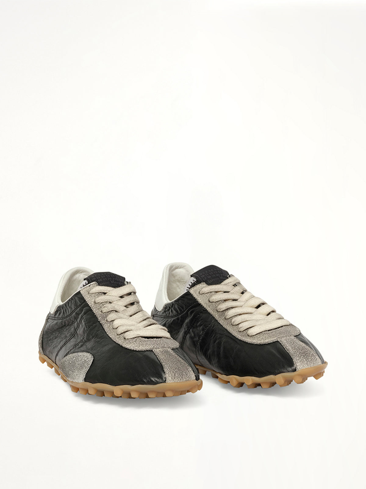 Sprinters Low Sneaker in Black/White/Grey Front View | MAISON MARGIELA