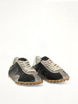 Sprinters Low Sneaker in Black/White/Grey Front View | MAISON MARGIELA