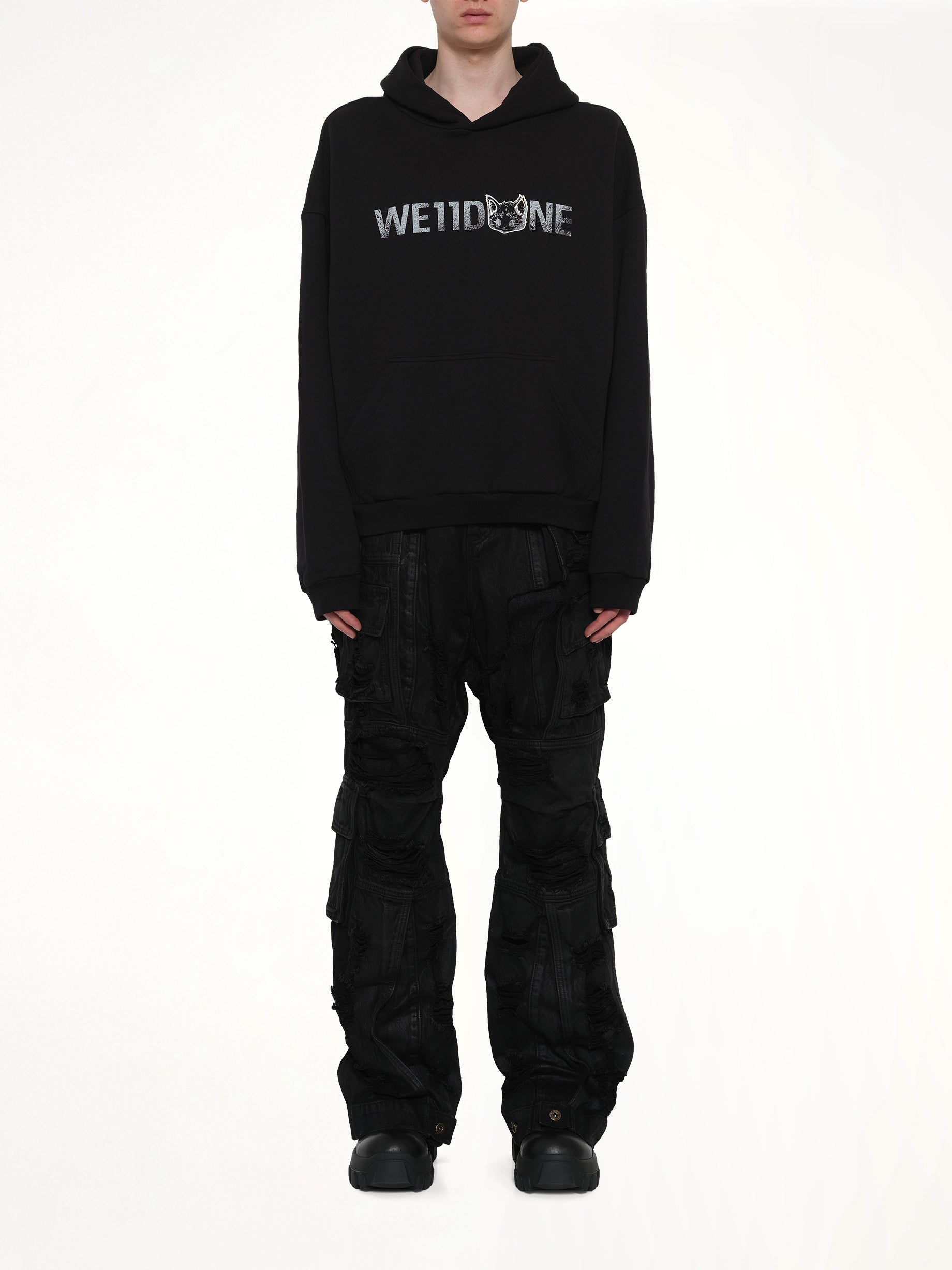 Amber Logo Hoodie in Black