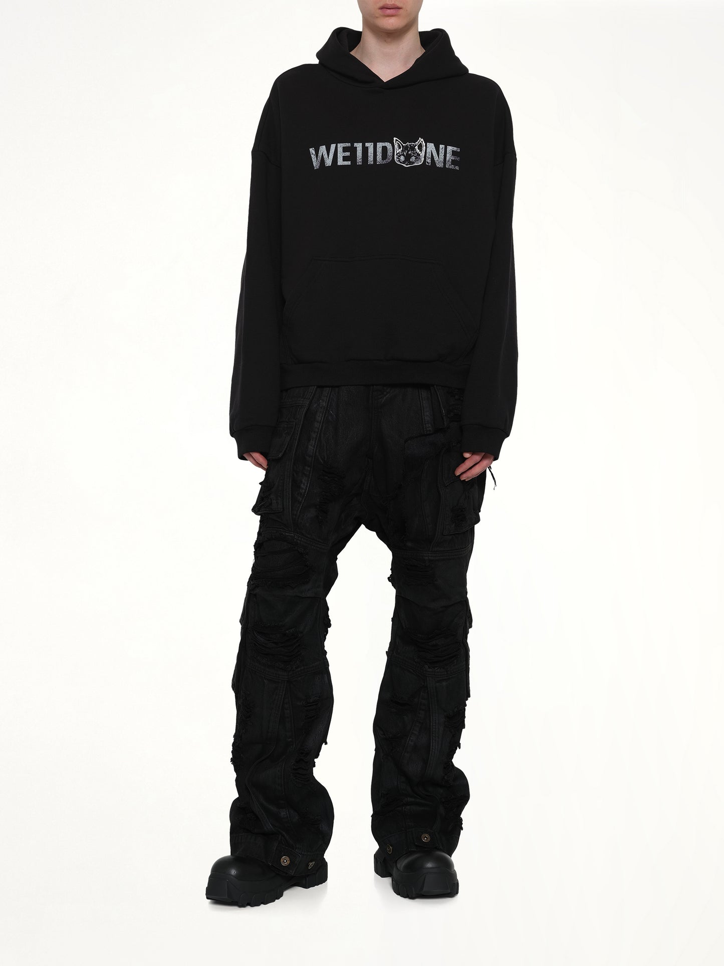 Amber Logo Hoodie in Black