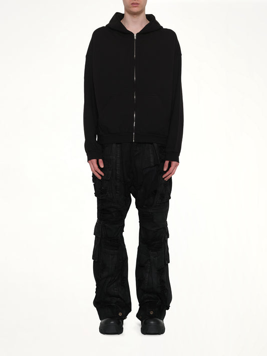 Logo Zip-Up Hoodie in Black