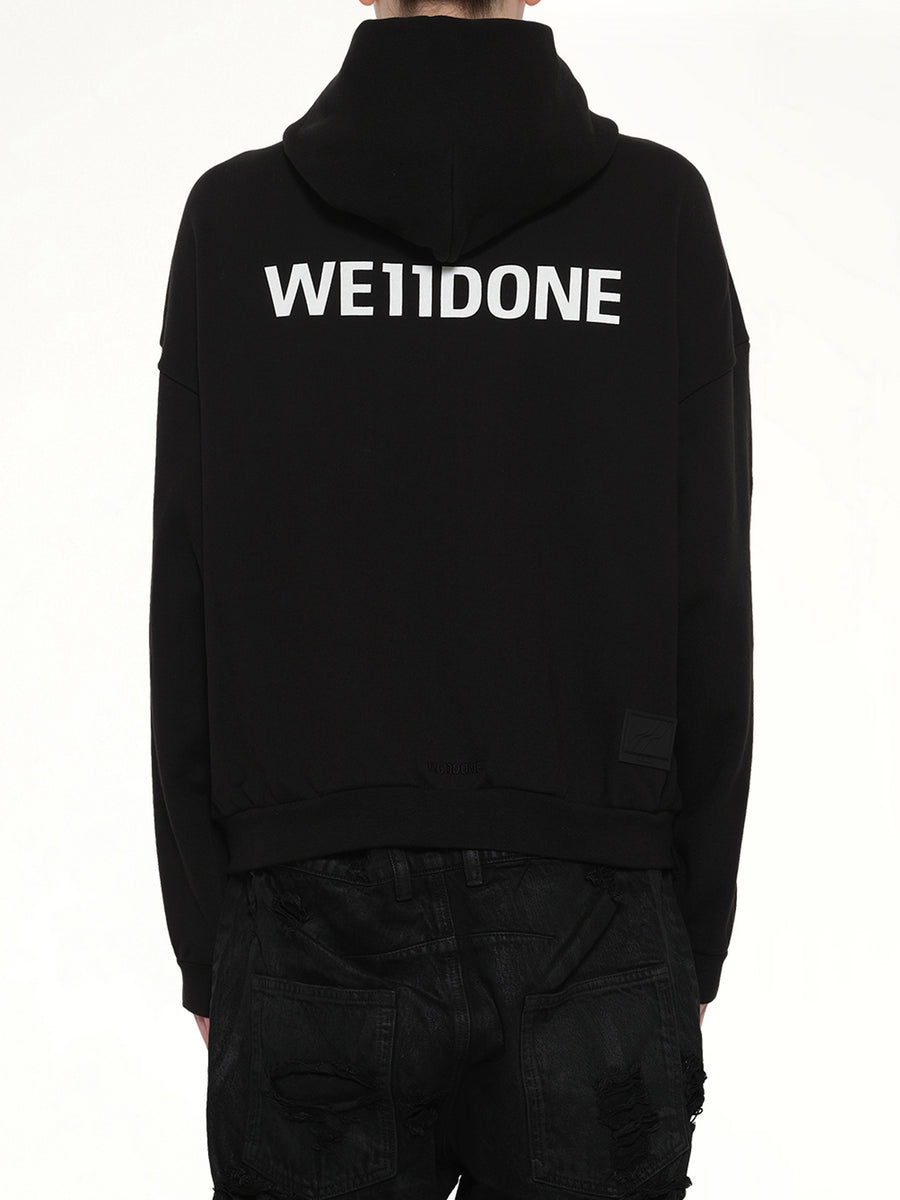 Logo Zip-Up Hoodie in Black
