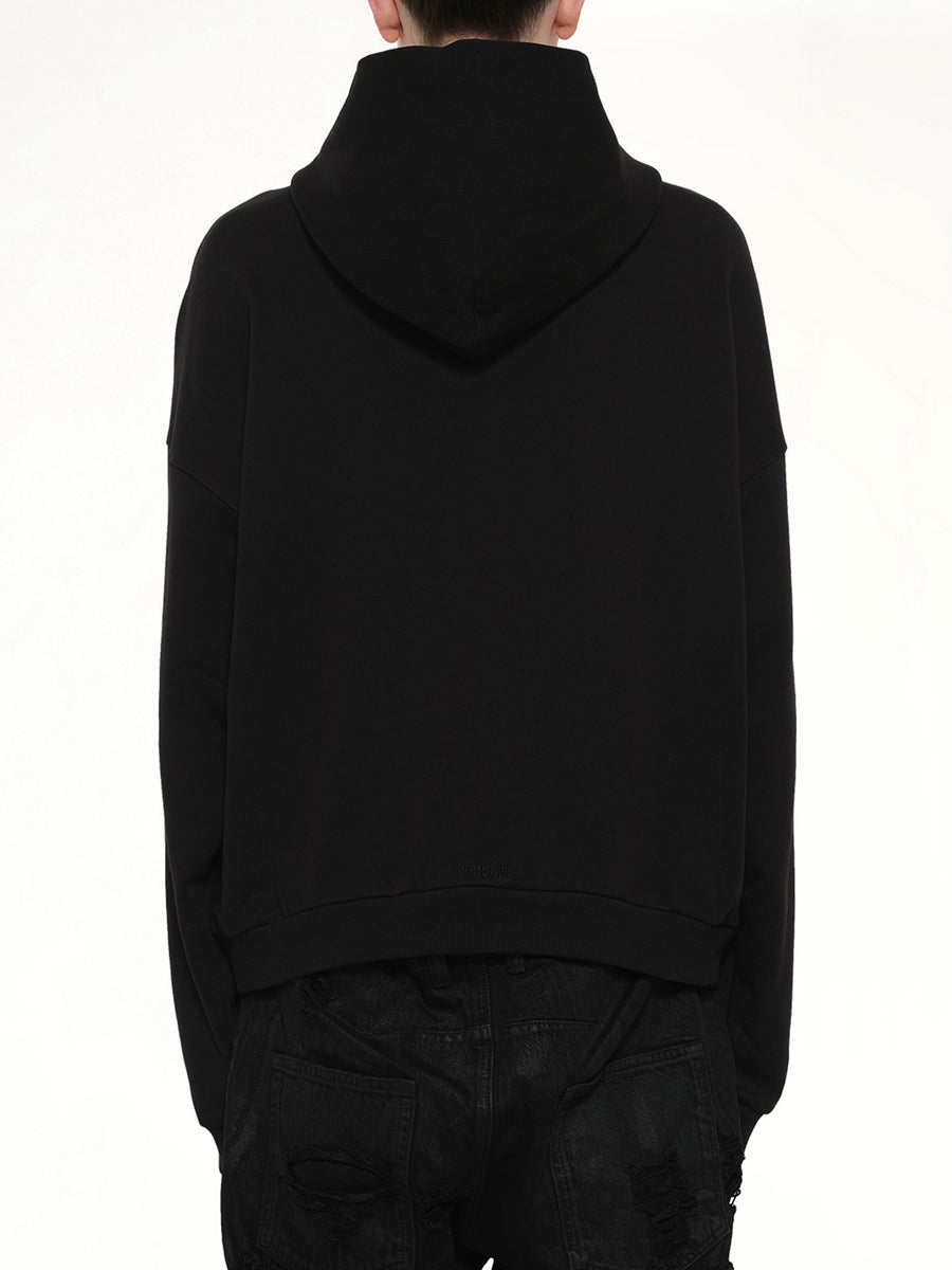 Ribbon Multi-Logo Hoodie in Black