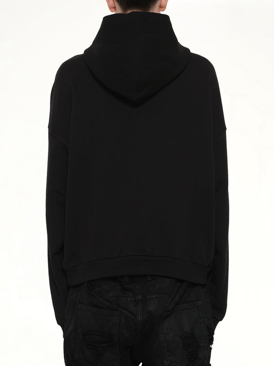 Ribbon Multi-Logo Hoodie in Black