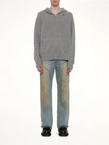 Rose with Thorns Zip-Up Hoodie in Grey