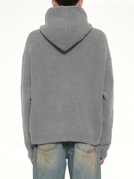 Rose with Thorns Zip-Up Hoodie in Grey