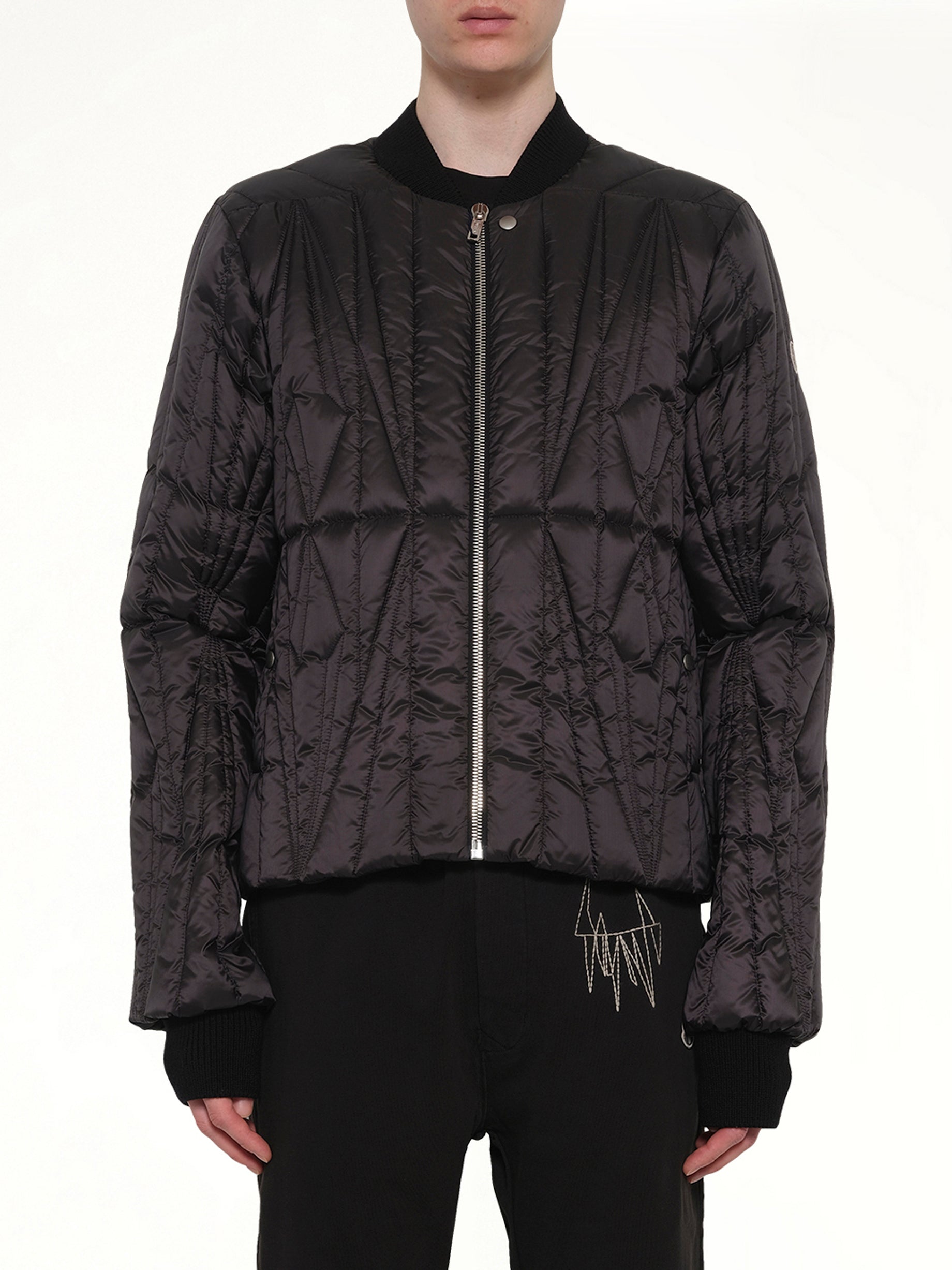 Rick Owens x Moncler Geocamo Flight Jacket in Black