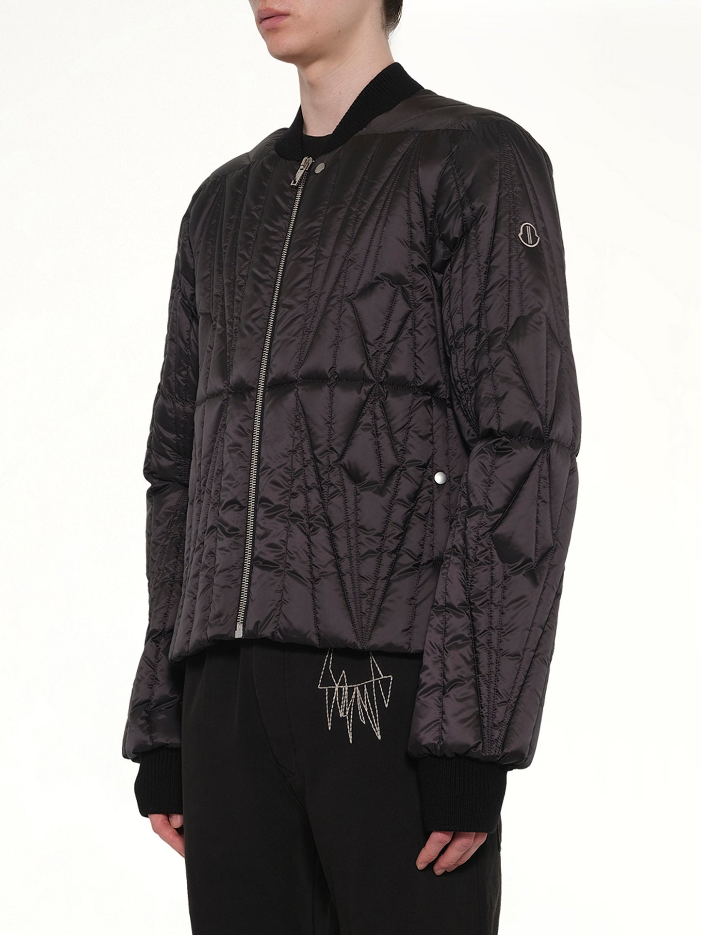 Rick Owens x Moncler Geocamo Flight Jacket in Black
