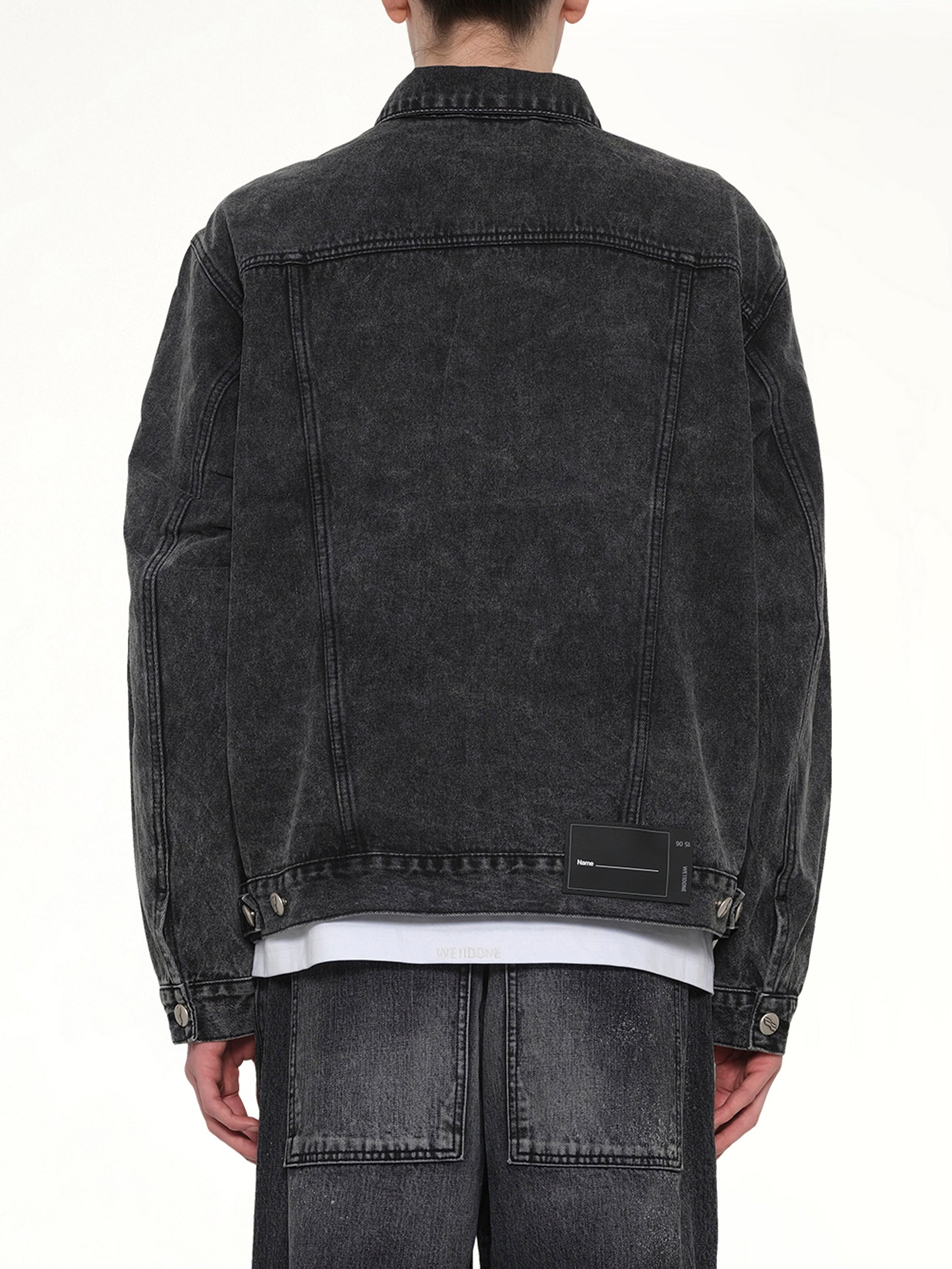 Oversized Denim Jacket in Washed Black