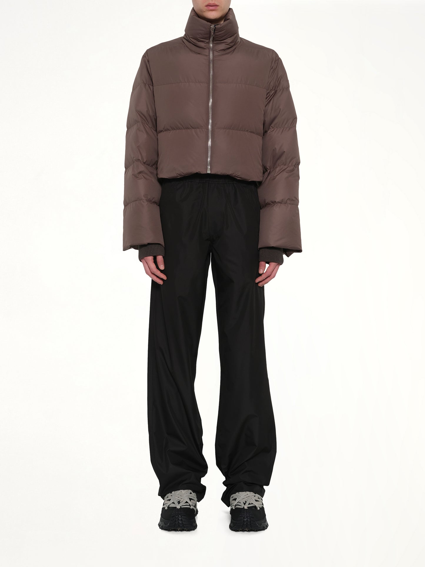 Rick Owens x Moncler Cropped Cyclopic Jacket in Dark Dust