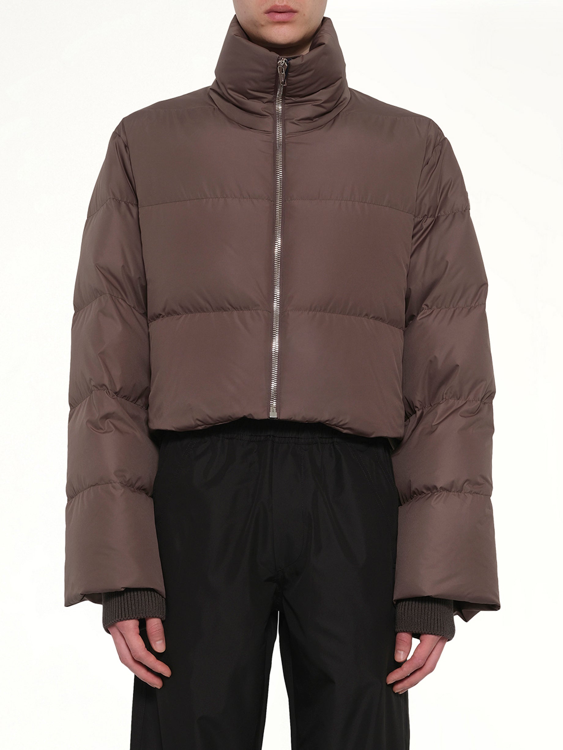 Rick Owens x Moncler Cropped Cyclopic Jacket in Dark Dust