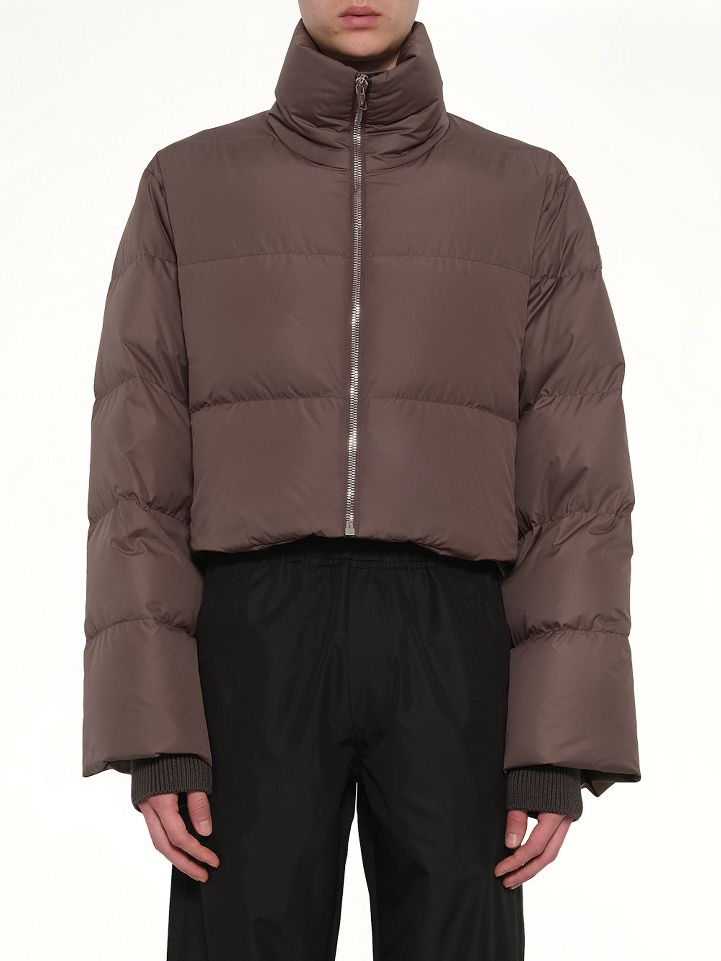 Rick Owens x Moncler Cropped Cyclopic Jacket in Dark Dust